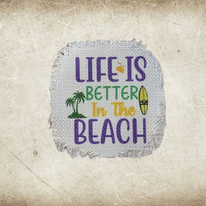 Summer Beach Frayed Sublimation Hat Patches - Designodeal