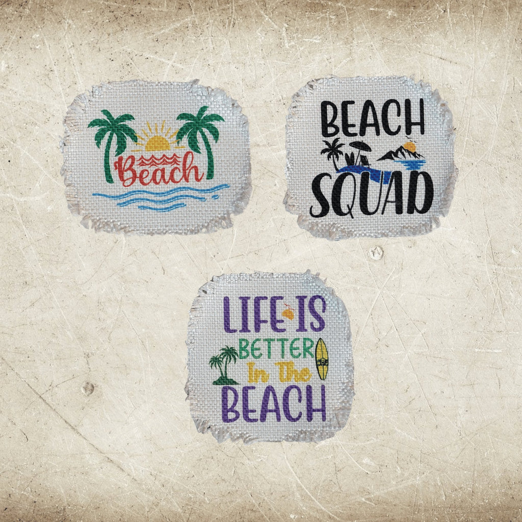 Summer Beach Frayed Sublimation Hat Patches – Designodeal