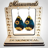 Sunflower & Deep Turquoise Teardrop Earrings - Designodeal