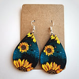 Sunflower & Deep Turquoise Teardrop Earrings - Designodeal