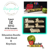 SVG BUNDLE School Teacher Counselor Principal Bus Driver Appreciation Gift Digital Download Files ~ Pencil Bus Apple Sign and Keychain - Designodeal