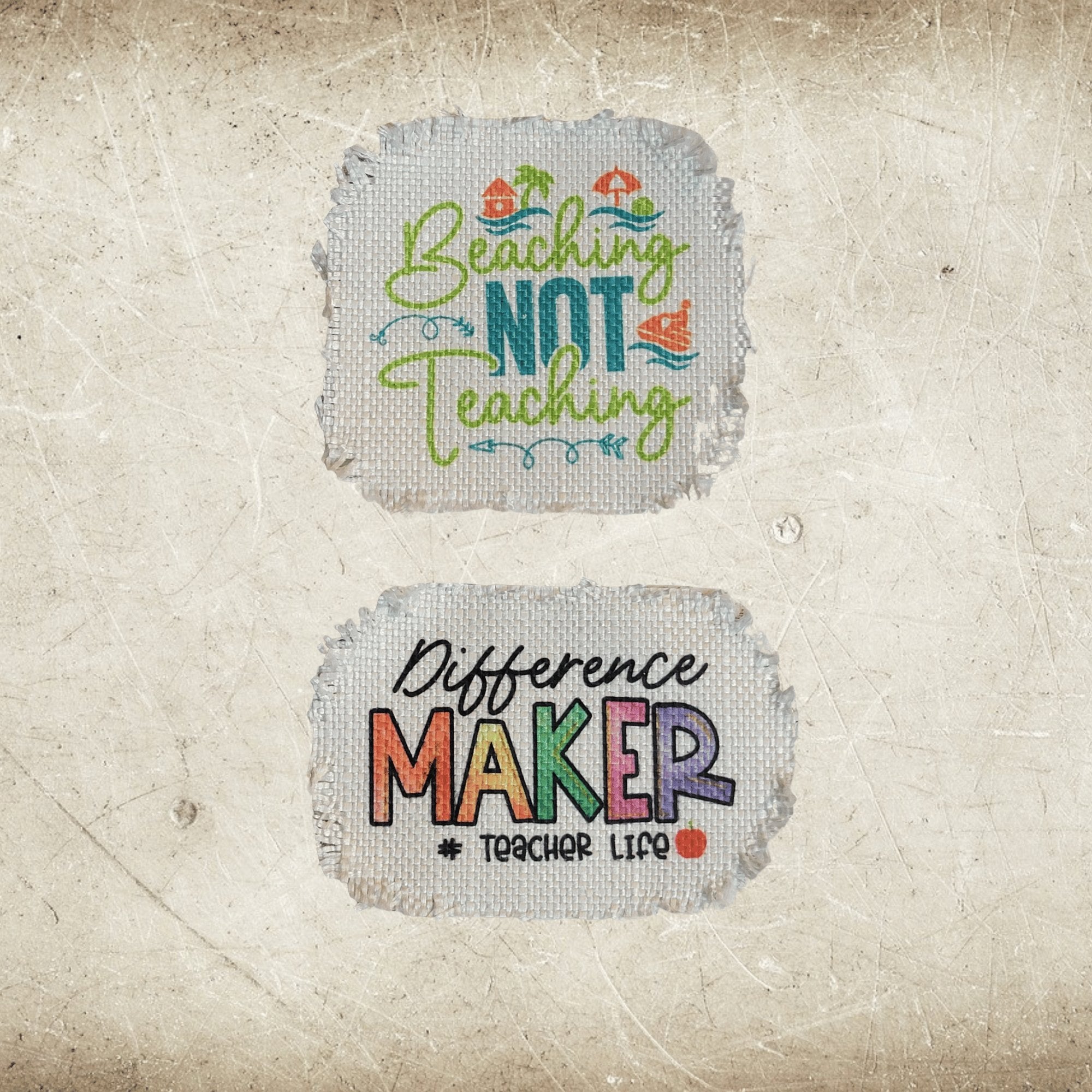 Teacher Frayed Sublimation Hat Patches - Designodeal