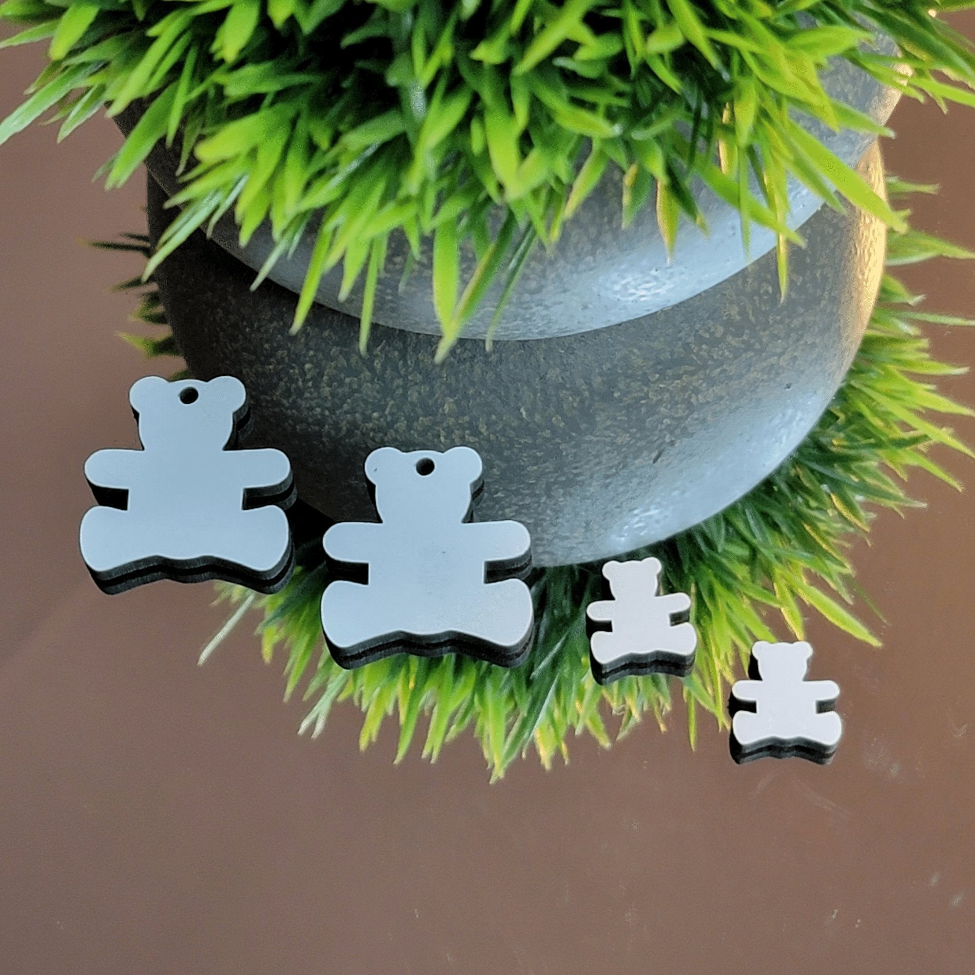 Teddy Bear Sitting Sublimation Earring Blanks ~ Multiple Sizes - Designodeal