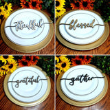 Thanksgiving Plate Words 4 Piece Set ~ Holiday Table Decor Place Settings - Designodeal