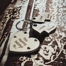 Load image into Gallery viewer, This Mommy Belongs To Keychain With Mom Heart and Heart Charms - Designodeal
