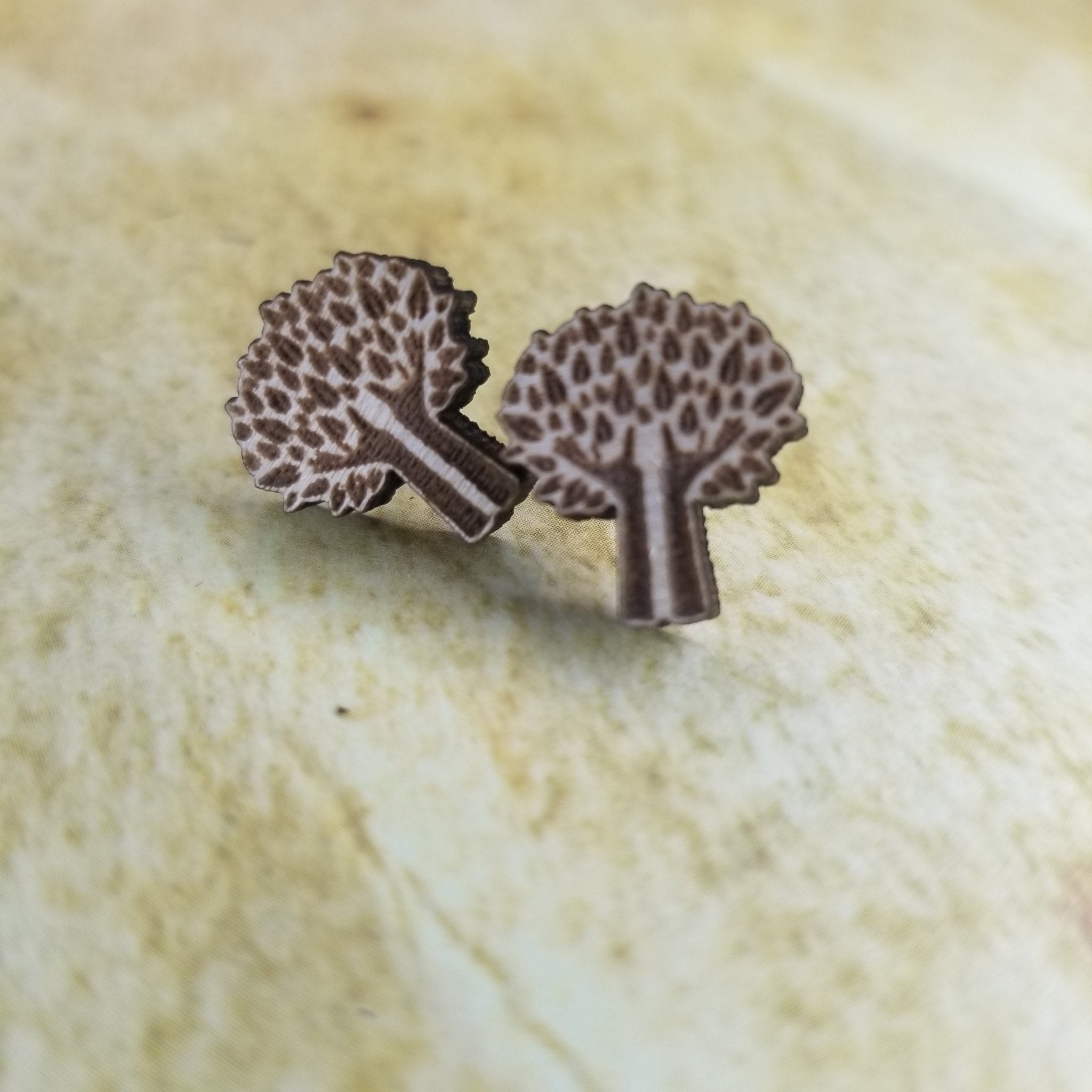 Tree Hands Maple Wood Stud Earrings - Designodeal