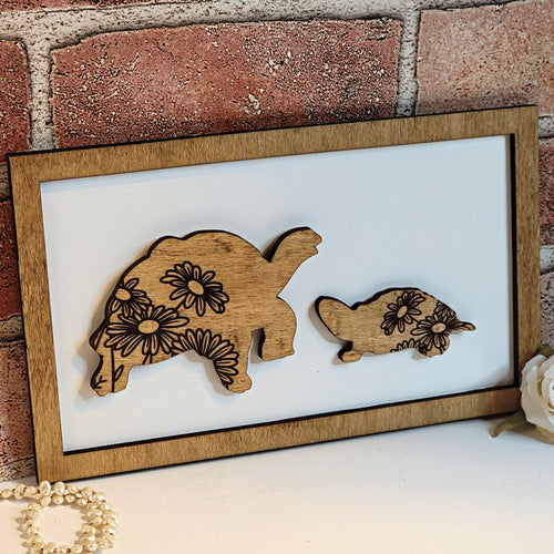 Turtle Mommy & Me Sign - Daddy & Me Animal Sign - Designodeal