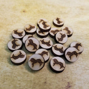 Unicorn Round Wood Stud Earring Blanks and Wood Confetti - Designodeal