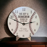 We Hit a Homerun Scoring You As Our Dad - Personalized Baseball Styled Clock - Designodeal