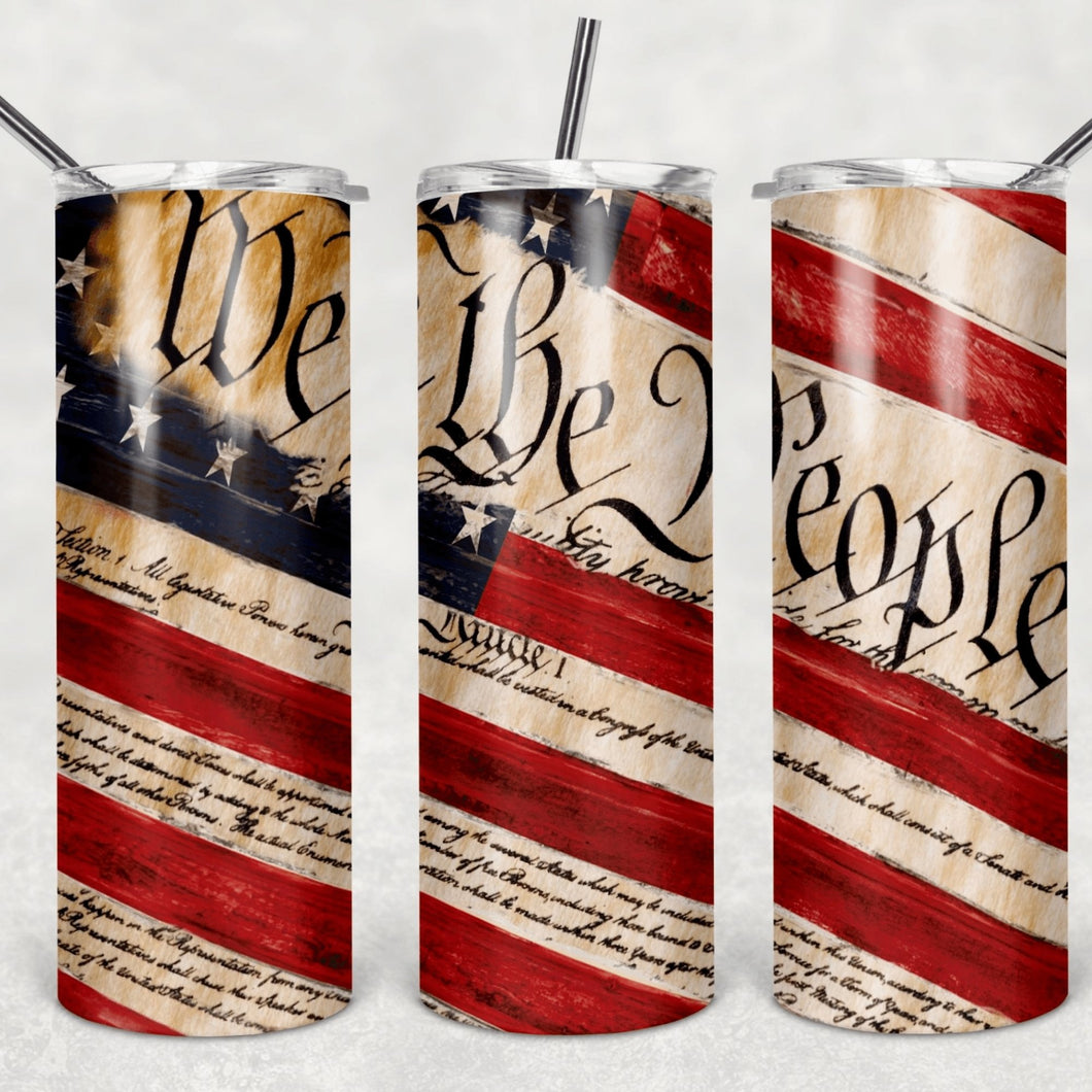 We The People Sublimation Tumbler Straight Skinny - Designodeal