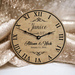 Wedding Day Gift for Mother In Law of the Bride and Groom - Wedding Clock - Designodeal