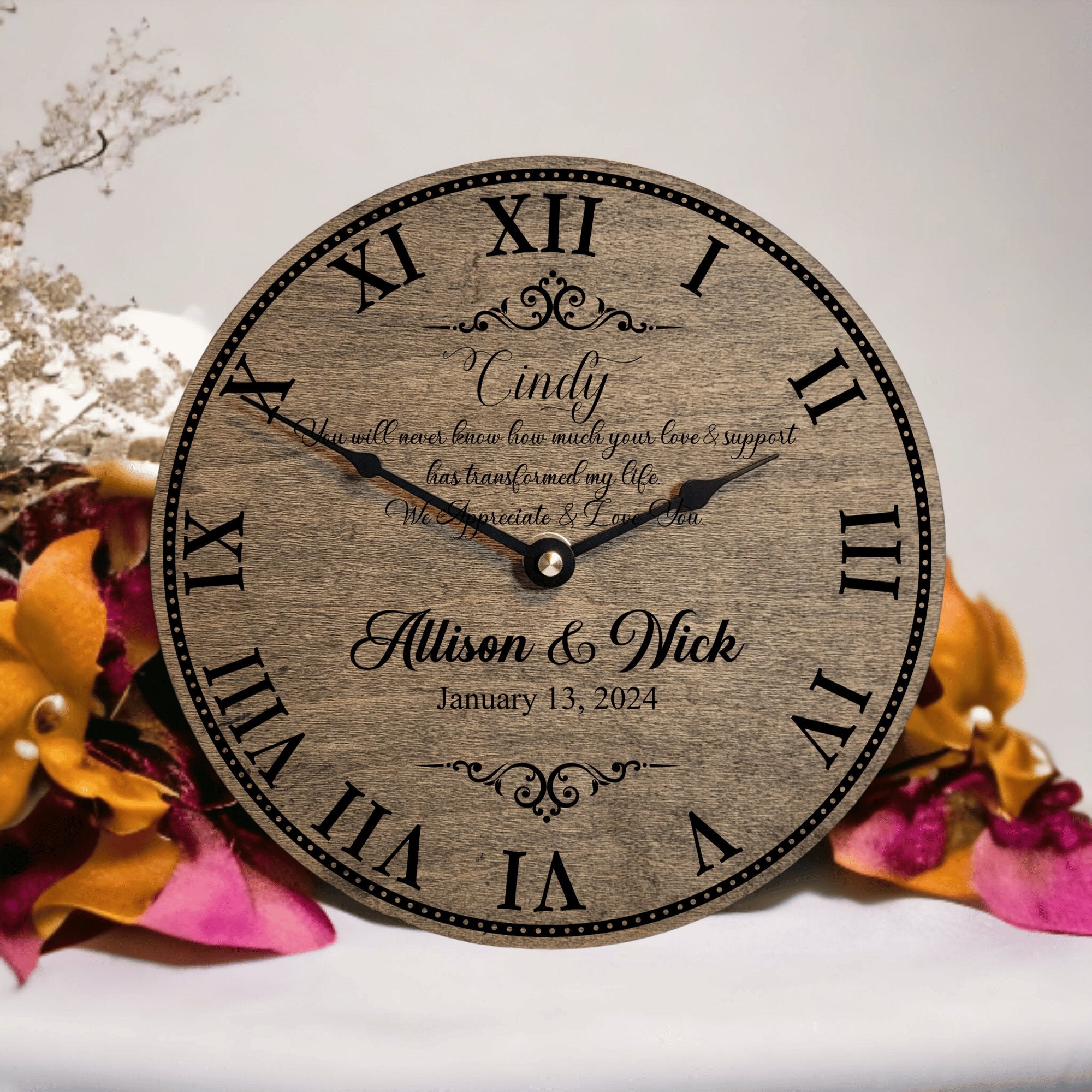 Wedding Day Gift for Step Parent Adoptive Parent or Mentor of the Bride & Groom - Wedding Clock - Designodeal