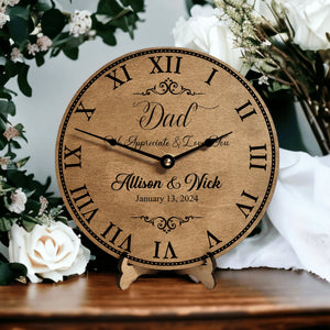 Wedding Day Gift to Dad of the Bride and Groom - Wedding Clock - Designodeal