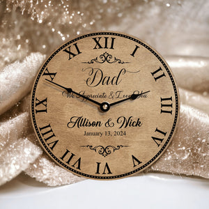 Wedding Day Gift to Dad of the Bride and Groom - Wedding Clock - Designodeal