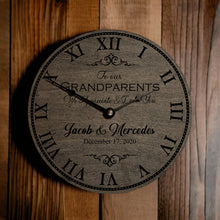 Load image into Gallery viewer, Wedding Day Gift to Grandparents of the Bride and Groom - Wedding Clock - Designodeal
