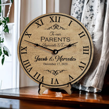 Load image into Gallery viewer, Wedding Day Gift to Parents of the Groom and Bride - Wedding Clock - Designodeal
