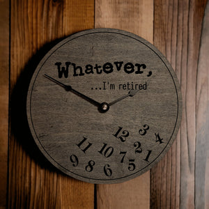 Whatever I'm Retired Falling Numbers Retirement Clock - Designodeal